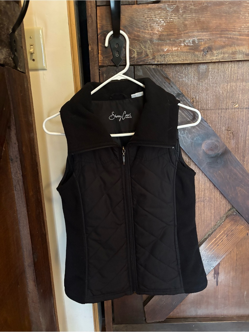 Black Quilted Stand-Collar Vest